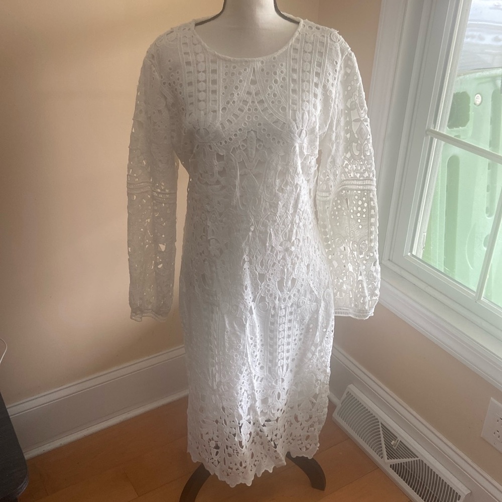 JESSAKE NWOT Size XXL Beautiful Lined White Lace Dress